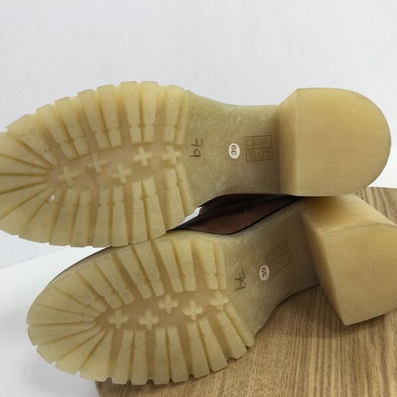 Free People Womens Jack Zip Ankle Boots V-shaped Cut Leather Tan Size US 8.5 - Picture 9 of 12